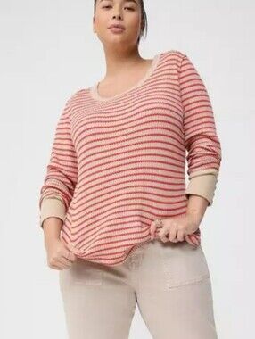 Torrid Cotton Thermal Crewneck Long Sleeve Fitted Tee, NWT